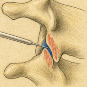 Faset Eklem blokajını gösteren ilüstrasyon