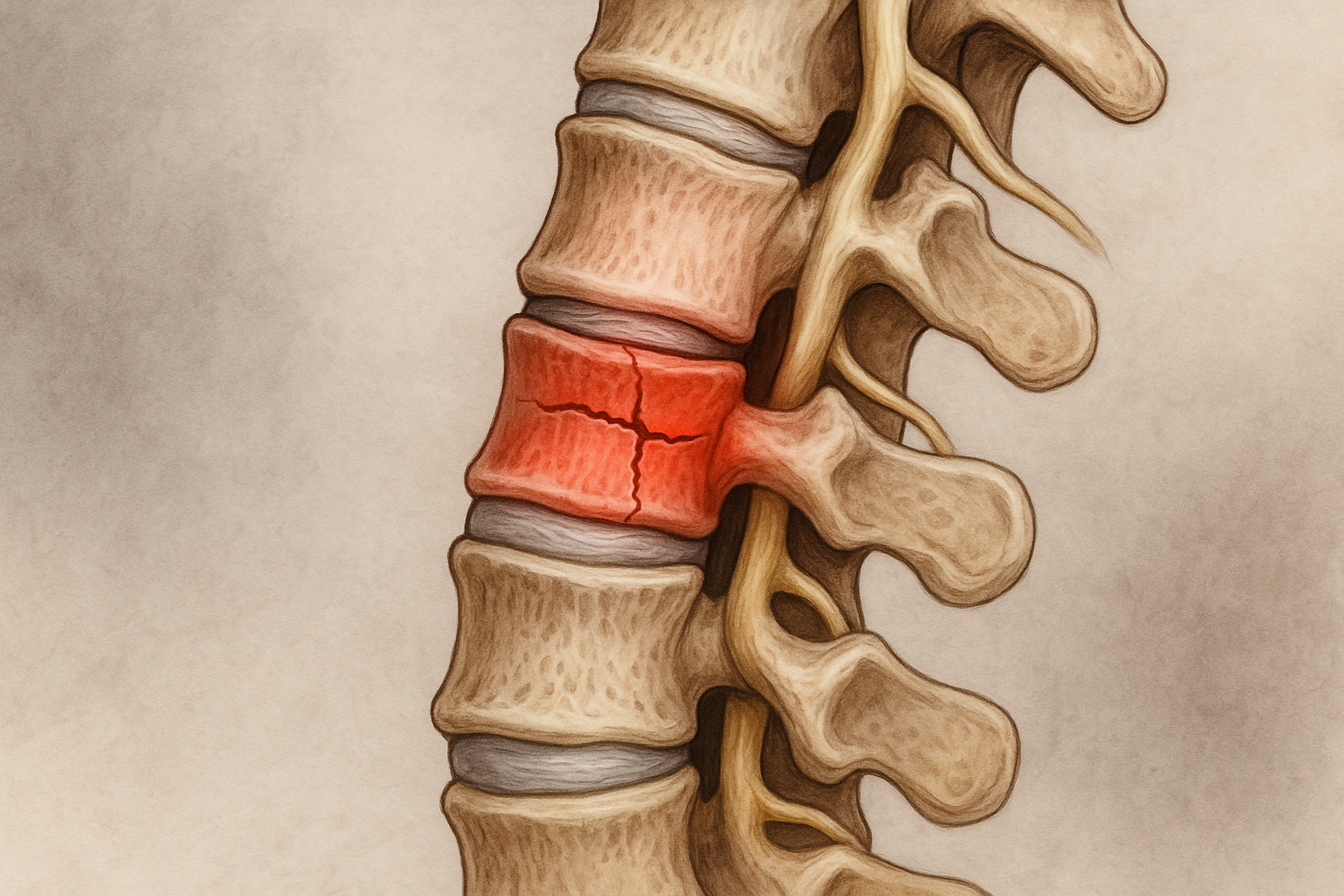 Omurga kırığı ameliyatlarında stabilizasyon, vertebroplasti ve kifoplasti seçeneklerini gösteren omurga cerrahisi görseli.