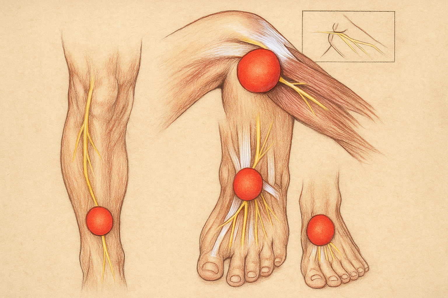Peroneal sinir tuzaklanması — diz dış yüzünde sinir basısı, ayak düşüklüğü tablosu