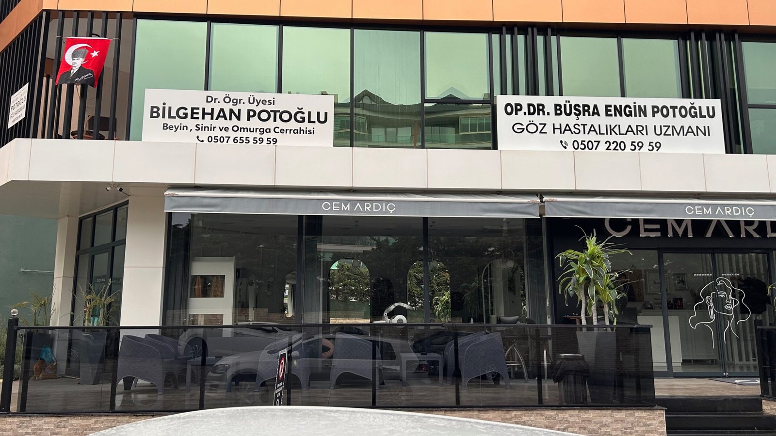 Tekirdağ Süleymanpaşa Hürriyet Mahallesi Akgün Sokak No:3-5 Asil Plaza muayenehane dış cephe görünümü, Dr. Bilgehan Potoğlu beyin sinir cerrahisi